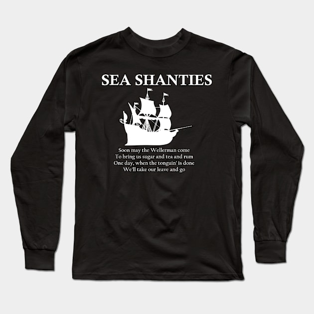 Sea shanties ship design Long Sleeve T-Shirt by odrito